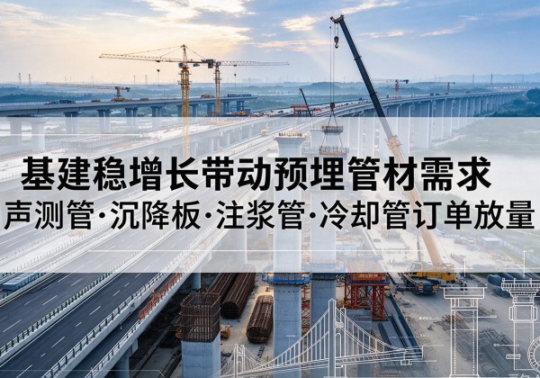 阿城基建稳增长带动预埋监测管材需求，声测管、沉降板、注浆管订单持续放量